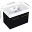 Armoire de salle de bain 30 po, fixation murale de style châtaignier noir, lavabo en résine à bords épais, portes silencieuses, meuble-lavabo 30 po avec lavabo, charnières de porte à fermeture douce, décor contemporain-1470450270