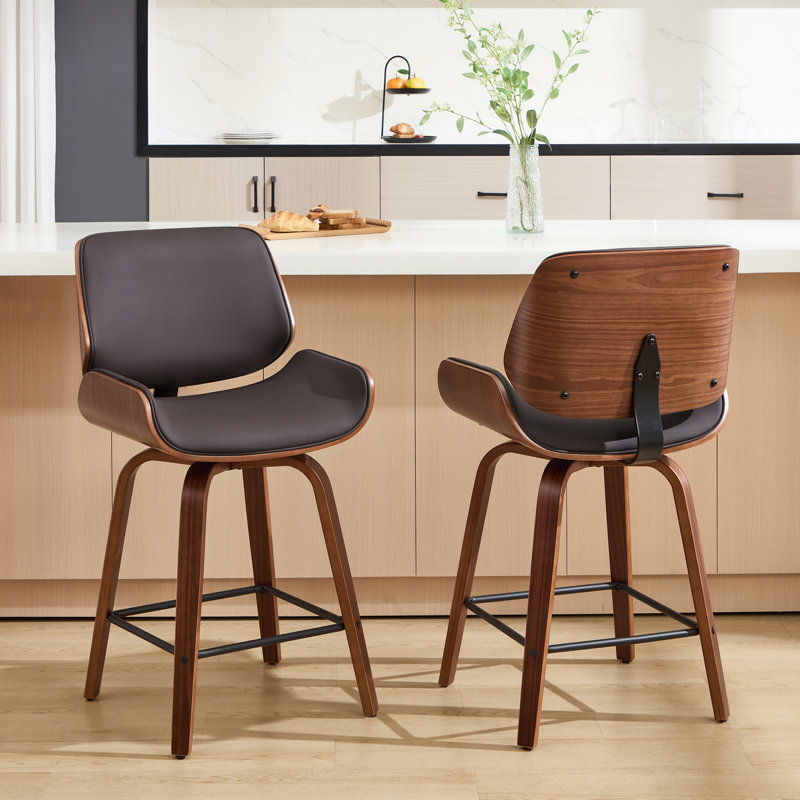 Tabouret de comptoir pivotant 24 po, Brun