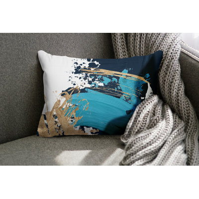 Abstract Indoor/Outdoor Lumbar Throw Pillow