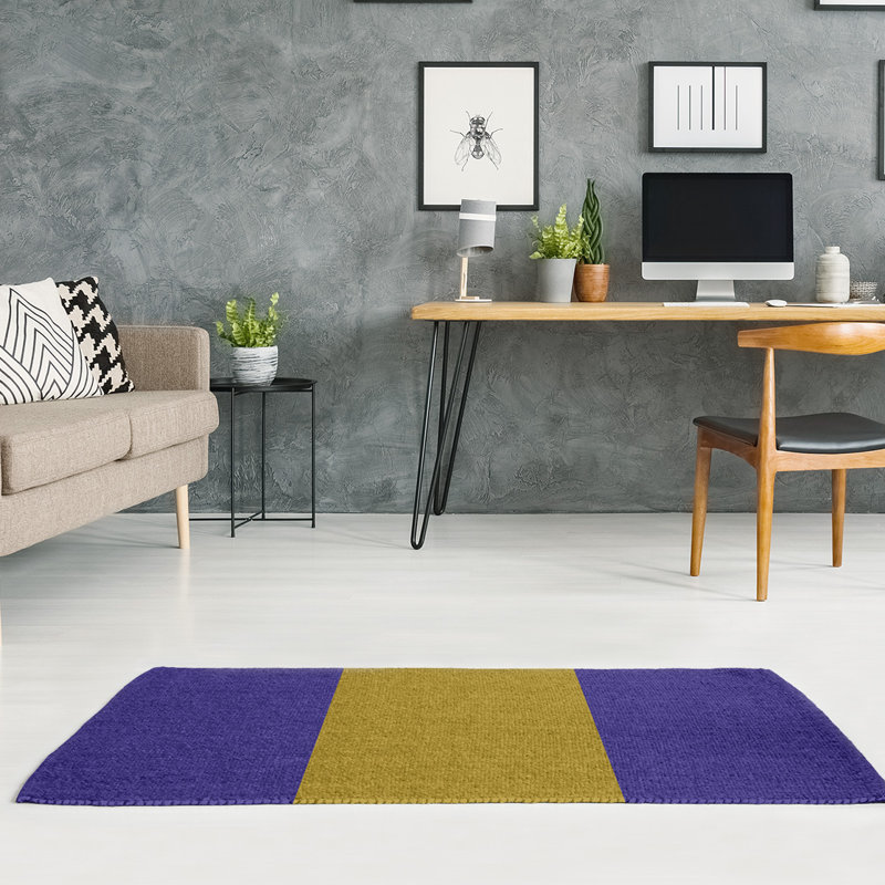 Tapis à rayures de football de couleur mauve baltimore, Rectangle 3 pi x 5 pi