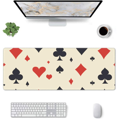 Funny Poker Classic Mouse Pad,Extended Large Gaming Mouse pad,Ideal for Office Desktop Decorative Accessories,Office and Gaming Versatility,Waterproof, 11.8 x 27.56 in
