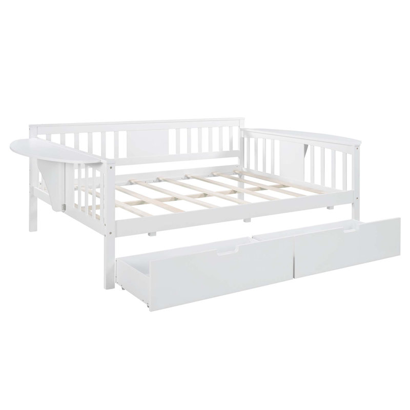 Rashann Daybed with Drawers, White, Full / Double