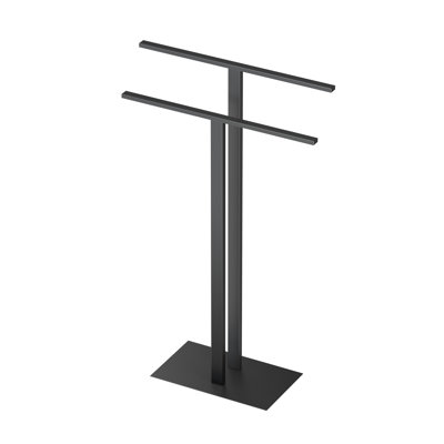 Porte-serviettes sur pied H 32,50 "sur pied avec base lestée | Porte-serviettes en forme de T double pour salle de bain
