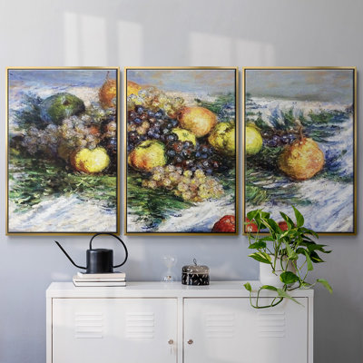 Nature morte aux poires et aux raisins, 1880 3 pièces