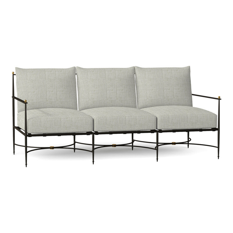 Roma 77" Wide Outdoor Patio Sofa with Cushions, No Welt, Perigold Replay Fern
