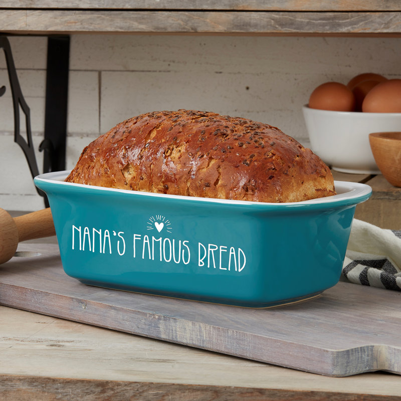Made With Love Personalized Loaf Pan Turquoise, Yes