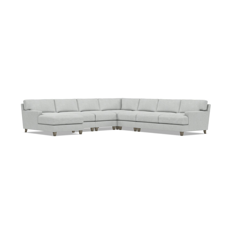 Bernhardt Mila 6-Piece Fabric Sectional, Left Hand Facing, Gray Polyester Blend, 33.5" H x 137" W x 137" D