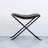 Collapsible Leather and Metal Stool, Charcoal-564297427