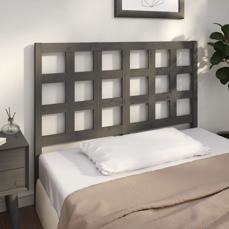 Denys Solid Wood Headboard, Grey