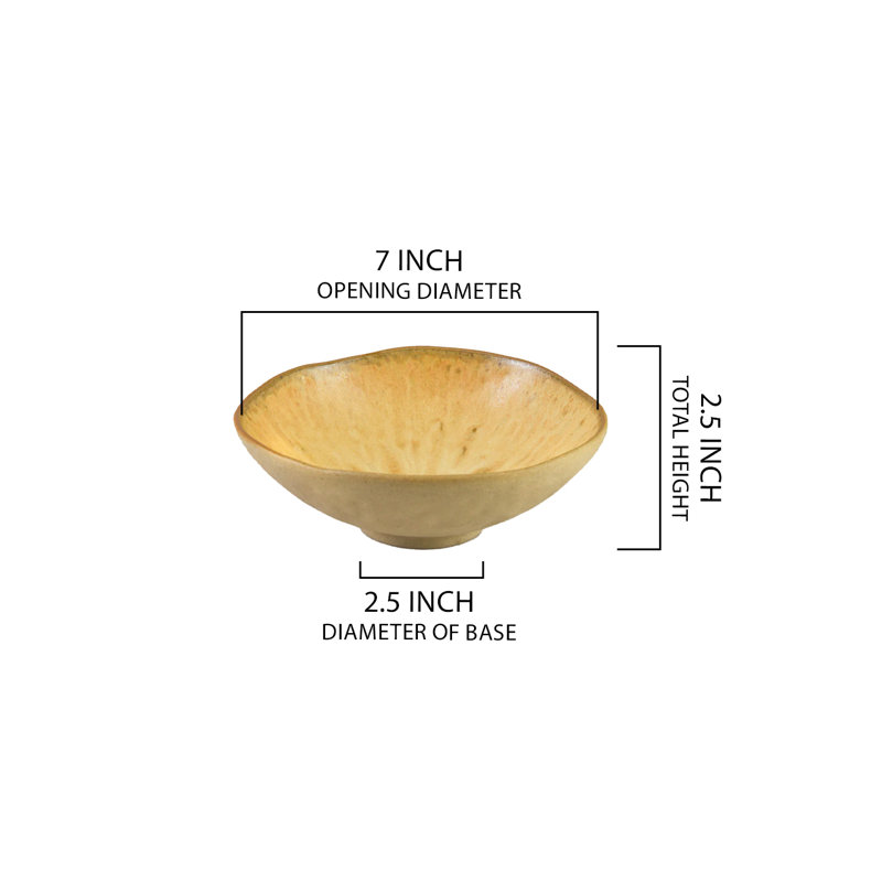 Bol en céramique beige Serene Spaces Living, H 2,5 po x l 7 po x P 7 po