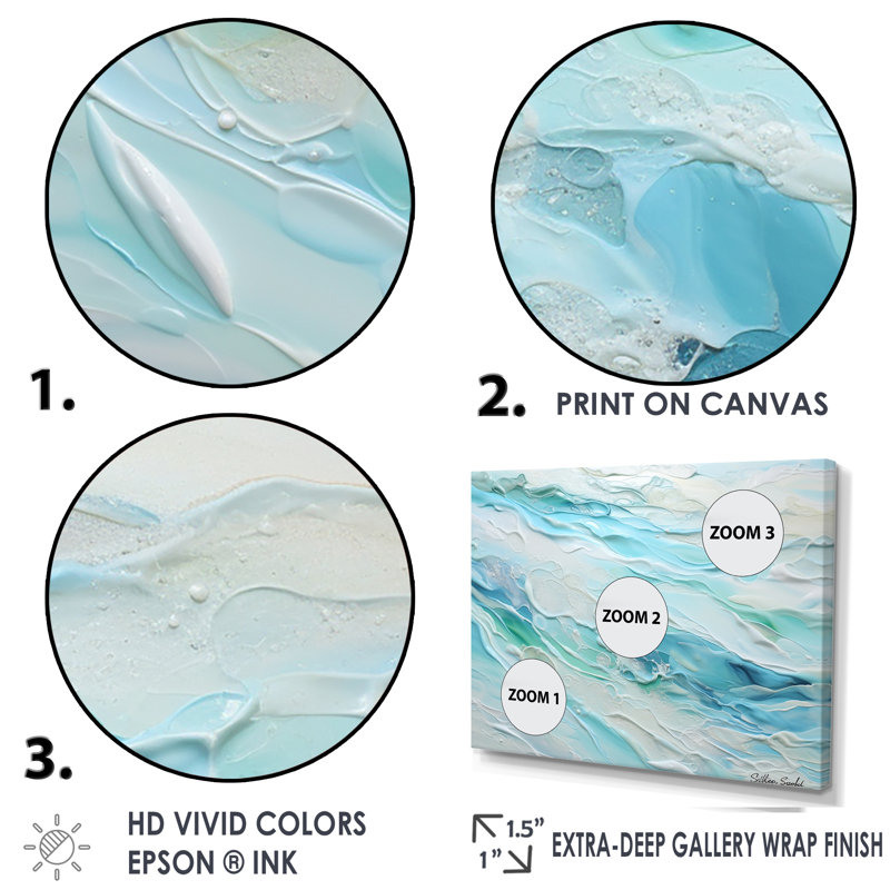 «Ocean Charm», art mural océanique, H 30 po x l 40 po x P 1,5 po, Cadre flottant blanc
