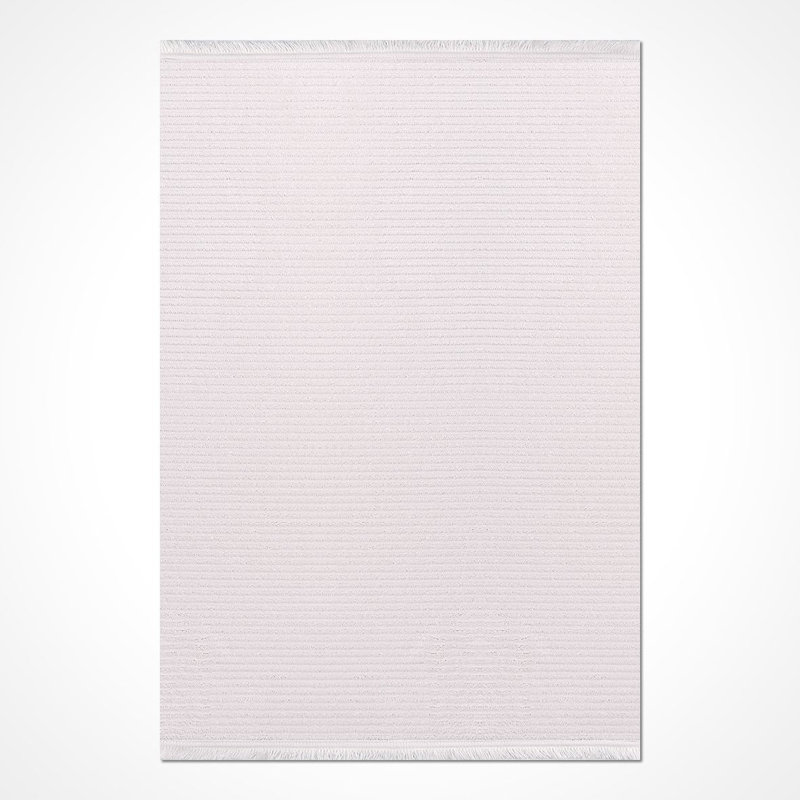 Tapis crème moderne antidérapant lavable à la machine, Rectangle 3 pi 4 po x 6 pi 7 po