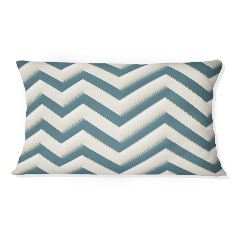 Scandinavian Chevron Elegance - Coussin décoratif Abstract Coral Reef Multicolore Azur - Coussin décoratif