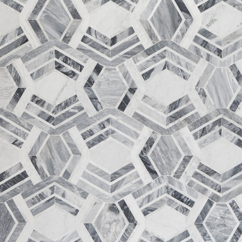 Tenor Marble Random Mosaic Wall & Floor Tile, Gray