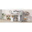 Lit mezzanine simple en bois avec plusieurs tablettes de rangement et garde-robe, blanc