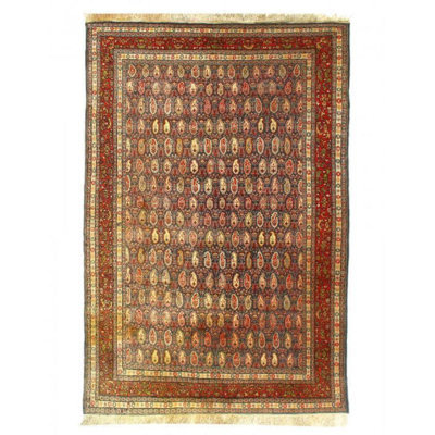 Cotton Oriental Area Rug in Gray