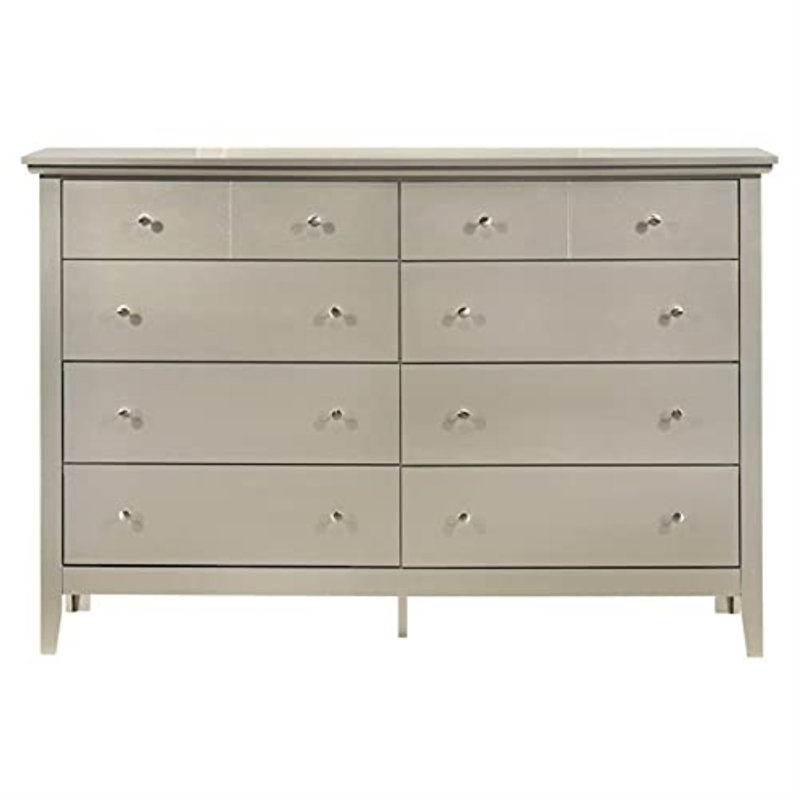 Hammond 8 Drawer 59" Double Dresser, Light Gray