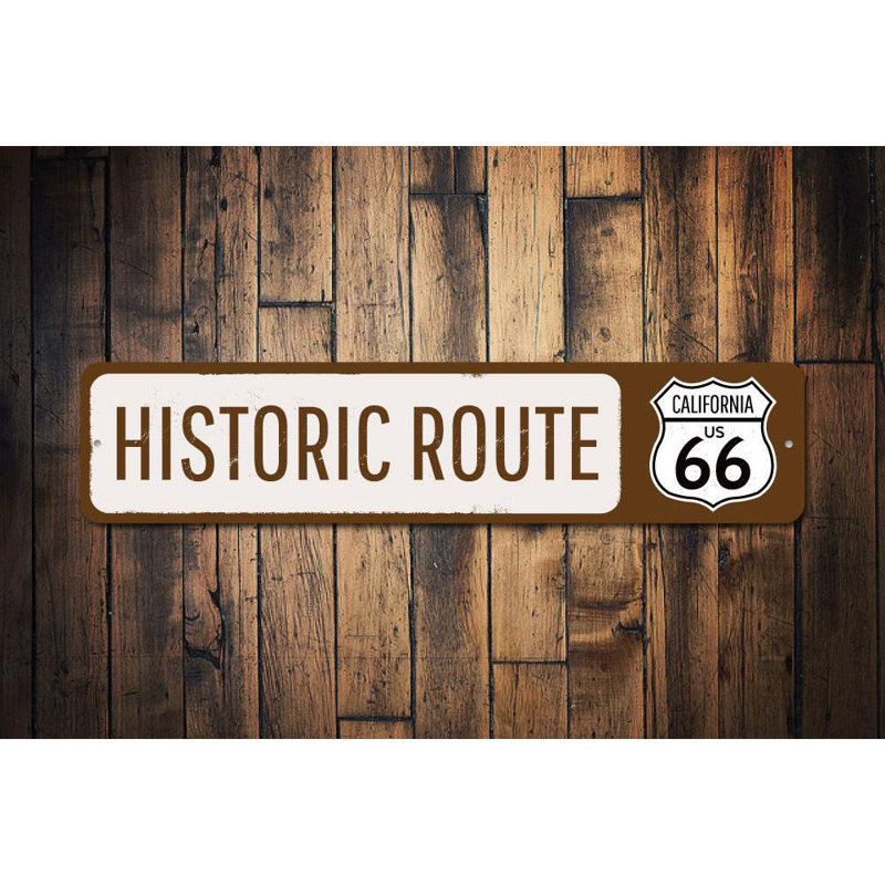 Plaque en aluminium US 66, H 4 po x l 18 po x P 0,04 po