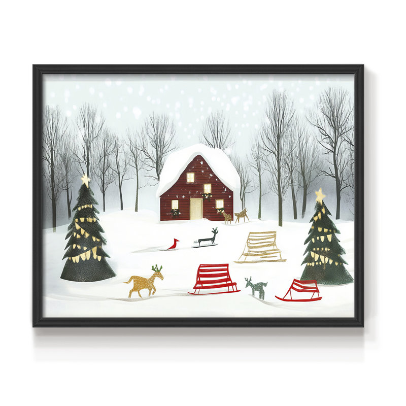 Art de Noël - XCIV - Reproduction encadrée - Restickable, H 22 po x l 28 po, Noir, noir, noir, noir