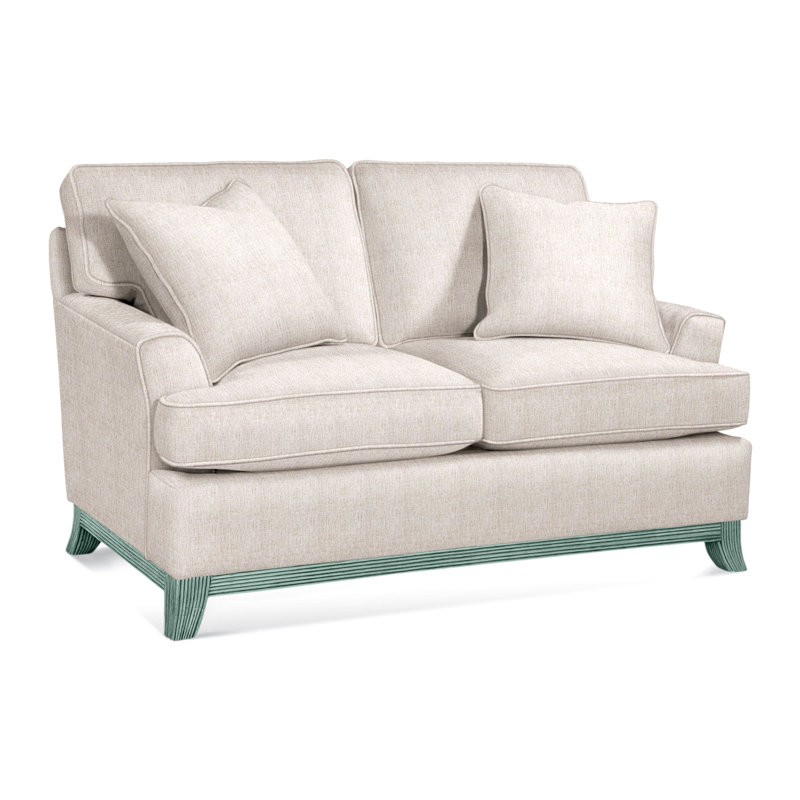 Oaks Way Upholstered 60'' Loveseat, Coffee Finish, White Sugar Performance; 0863-91
