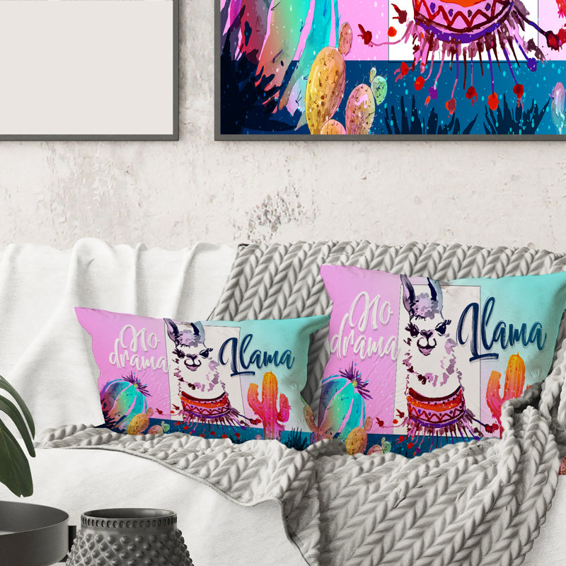 No Drama Llama - Coussin imprimé pour enfants