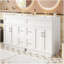 Meuble-lavabo de 60 po avec rangement spacieux, lavabos doubles et mécanismes de fermeture en douceur pour les salles de bain modernes