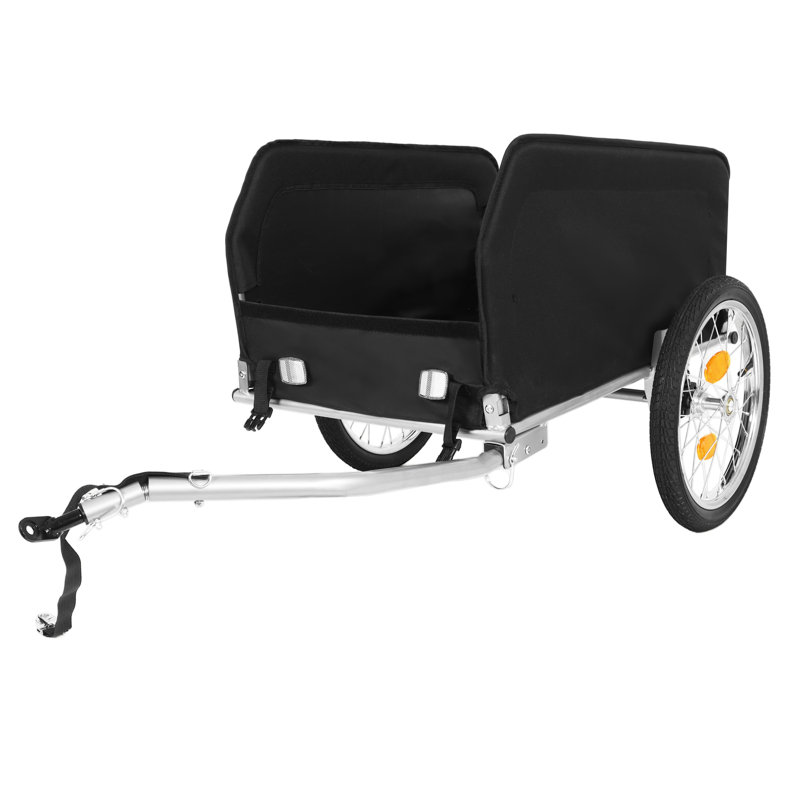 Remorque de chargement de vélo robuste avec housse imperméable - Chariot tout-terrain pliable pour le camping et l'épicerie