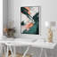 Impression sur toile encadrée de peinture abstraite orange verte-108345179-108345182