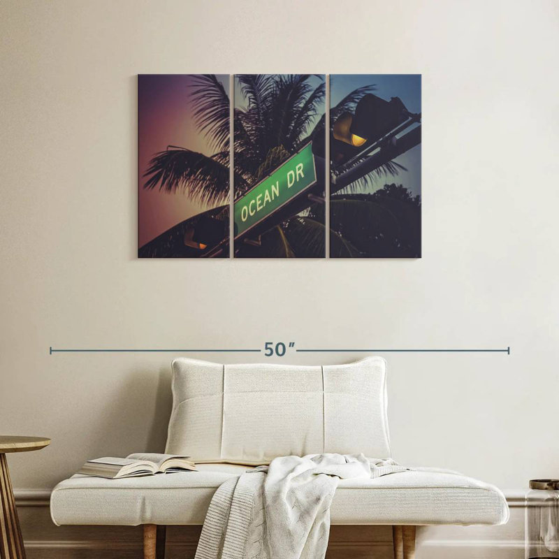 Sebbie Miami Ocean Drive, 24" H x 38" W