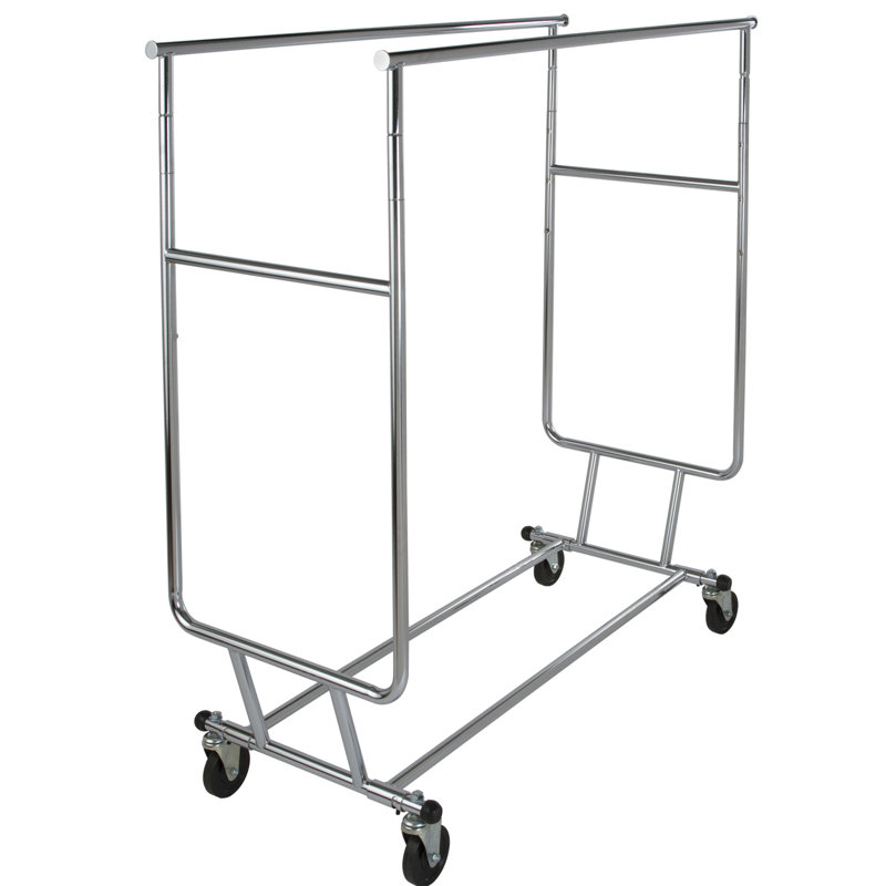 Porte-vêtements roulant l 55 po double rail Balhi