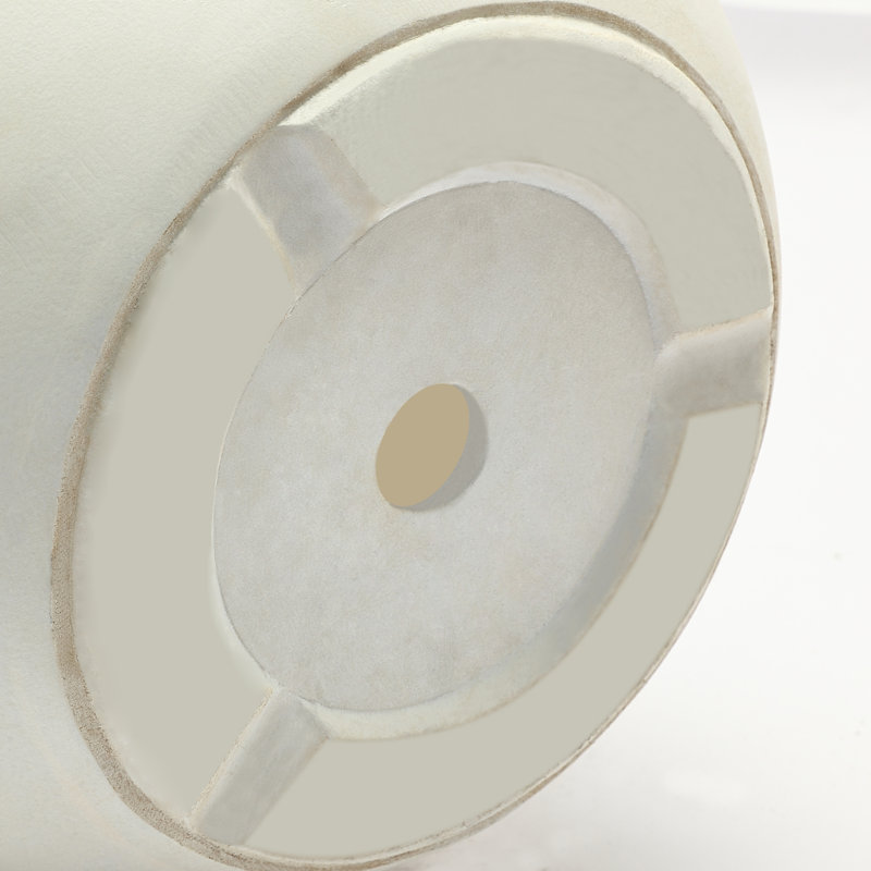 Acushnet 17.5" Dia White Round Planter, Outdoor Pot with Drainage Hole, 17.2" H x 17.5" W x 17.5" D, White