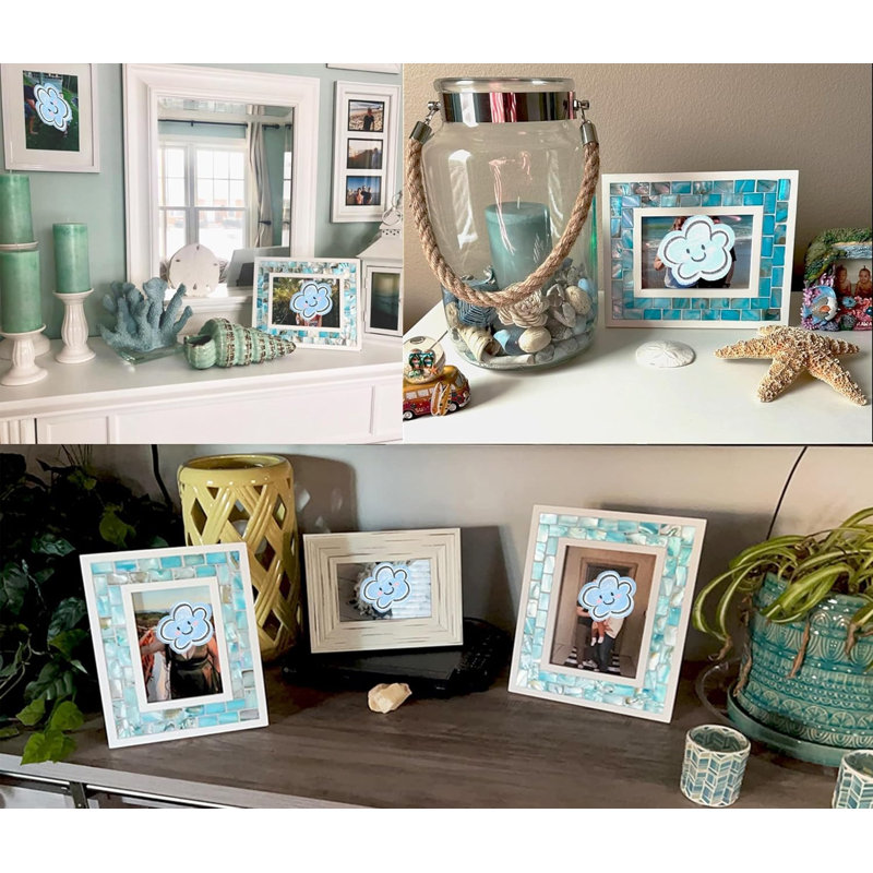 Cadre photo 8 x 10 plaques bleues
