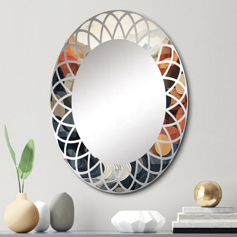 Polonique - Miroir mural moderne ovale, 30 po x 20 po