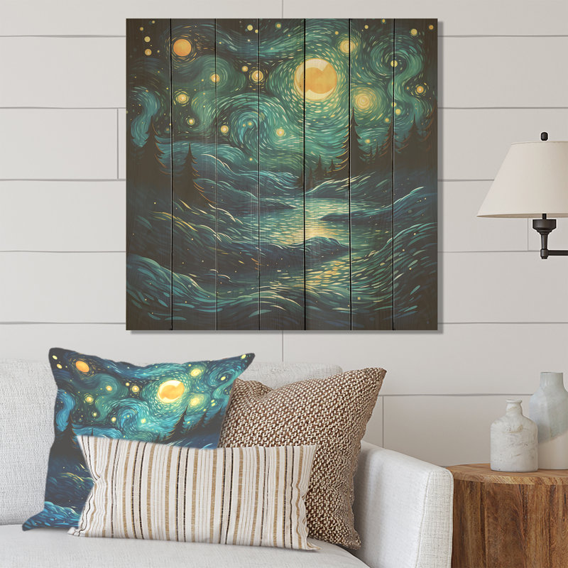 Starry Night Ocean Storm I - Classiques sur bois, H 30 po x l 30 po