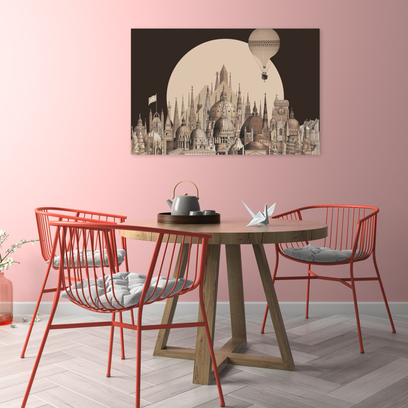 «Global Architectural Fantasy», art abstrait rétro, art mural de ville