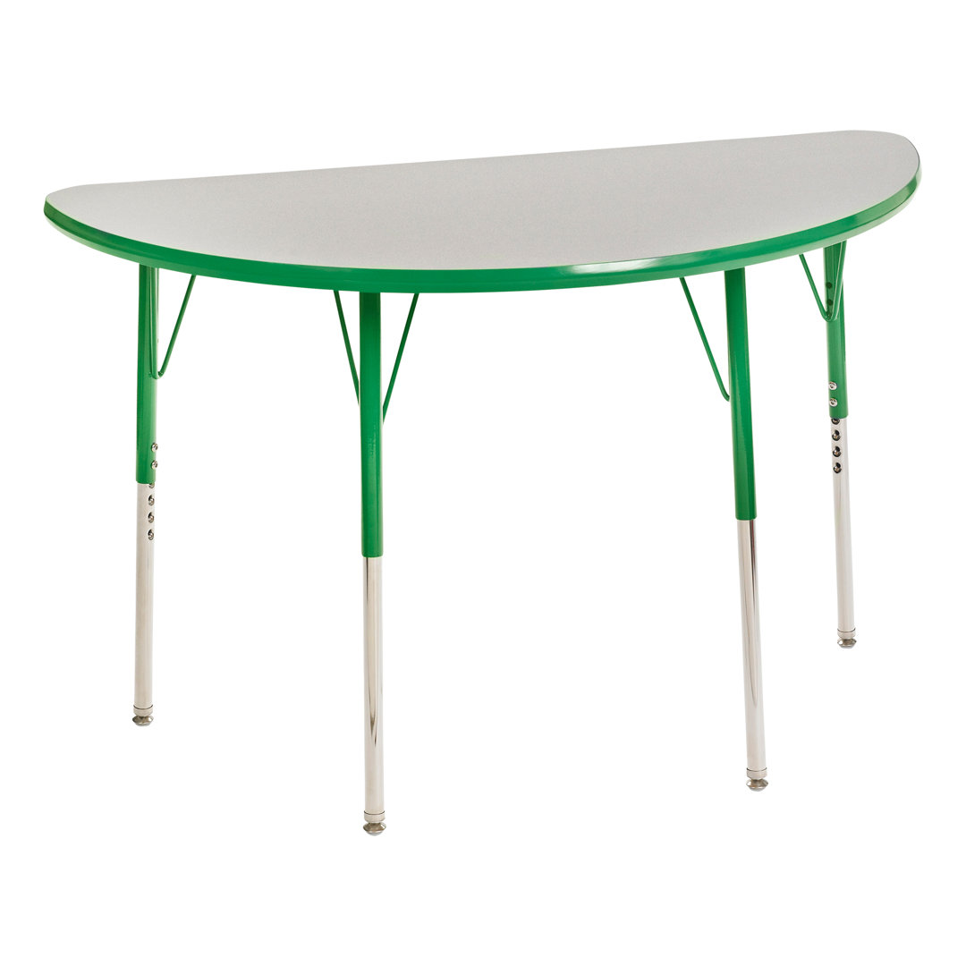 Adjustable Height Half-Circle Kids Classroom Activity Table Norwood Commercial Furniture Tabletop 