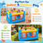 * Jeu gonflable pour tout-petits avec panier de basketball et cartes de jeu - Château gonflable intérieur / extérieur en PVC avec pompe à air électrique - Thème océan