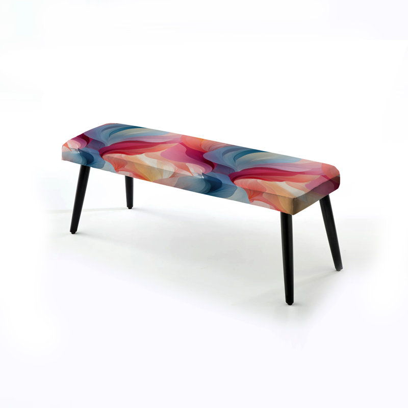 Ethereal Expression - Abstract Upholstered Black Bench
