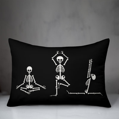  Yoga Skeletons Lumbar Pillow