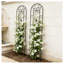 Ensemble de 2 treillis de jardin en métal, 220 cm (H) x 50 cm (L), support pour plantes grimpantes en fer antirouille avec motif paon, noir.