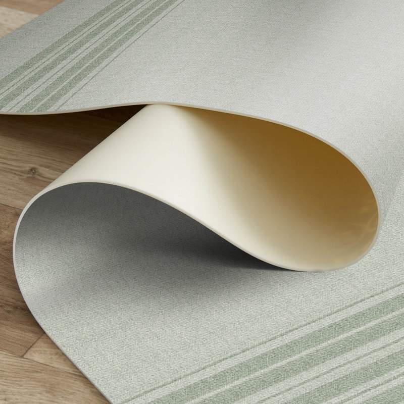 Templo Green Easy to Clean Vinyl Mat, Runner 2' x 8'
