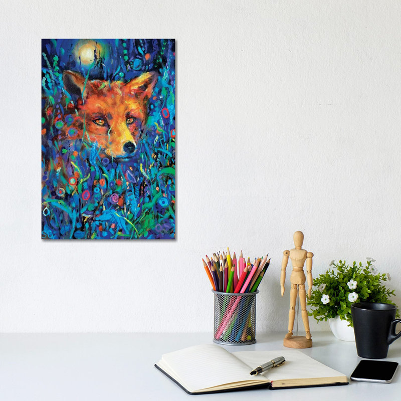 Fantasy Mr Fox 1 Piece Painting on Canvas, 20.32 cm H x 30.48 cm W, Wrapped Canvas