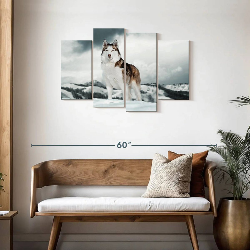 Husky sibérien majestueux Brampt, H 27 po x l 43 po
