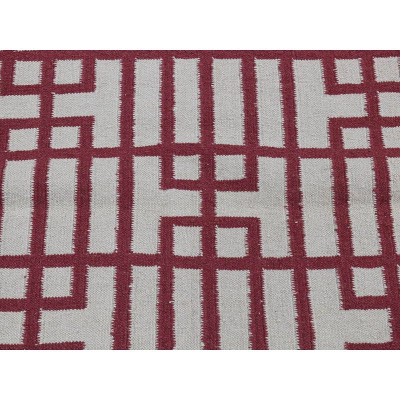 Tapis rouge nouvel âge en laine 2 pi 5 po x 6 pi 1 po Junita