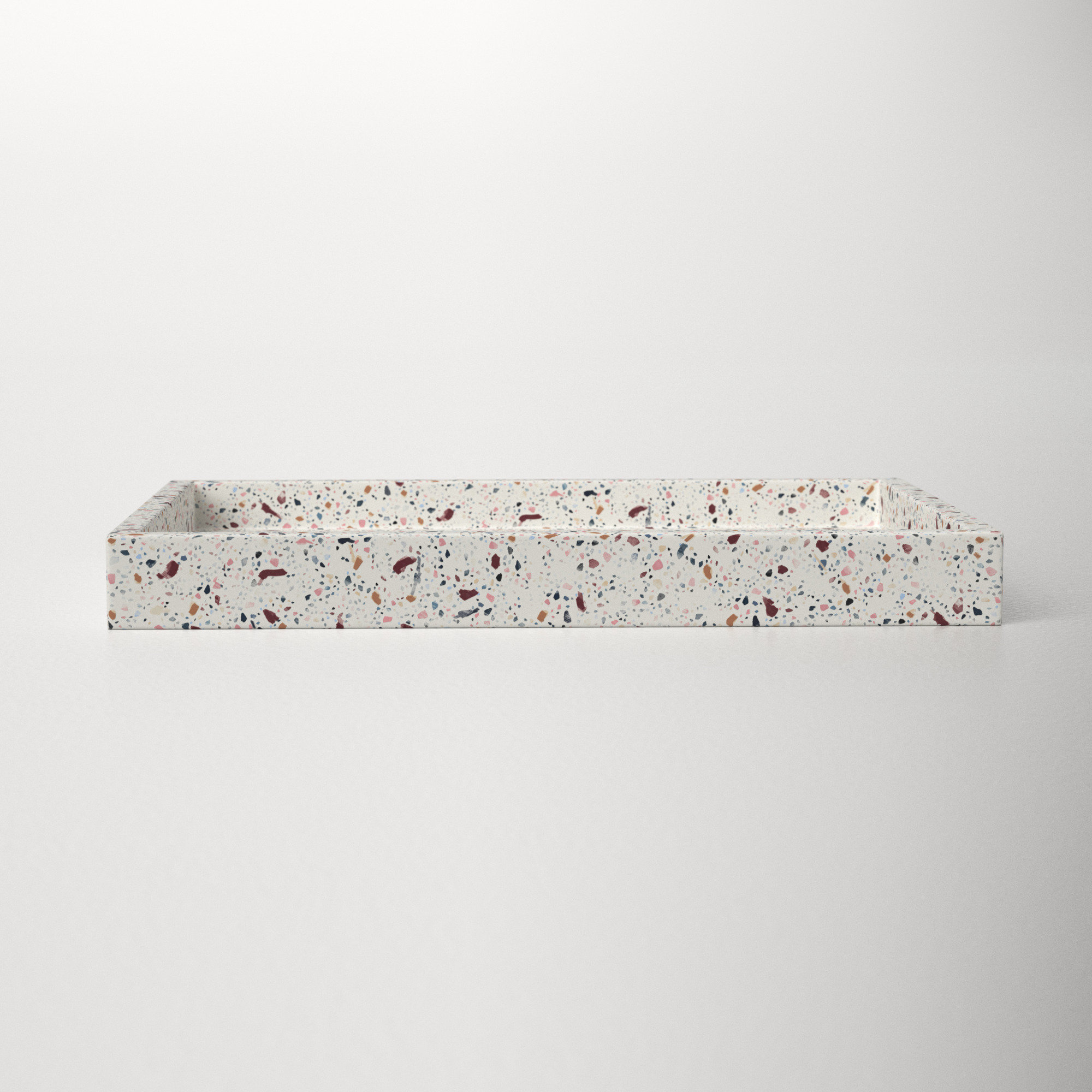 Balko Terrazzo Tray - Set of 1, 1.5" H x 10" W x 14" D