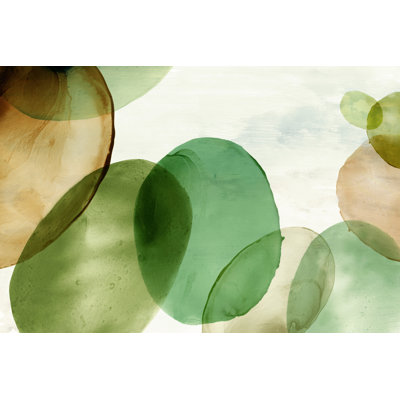 Dark Green Bubbles by Eva Watts - Wrapped Canvas Print