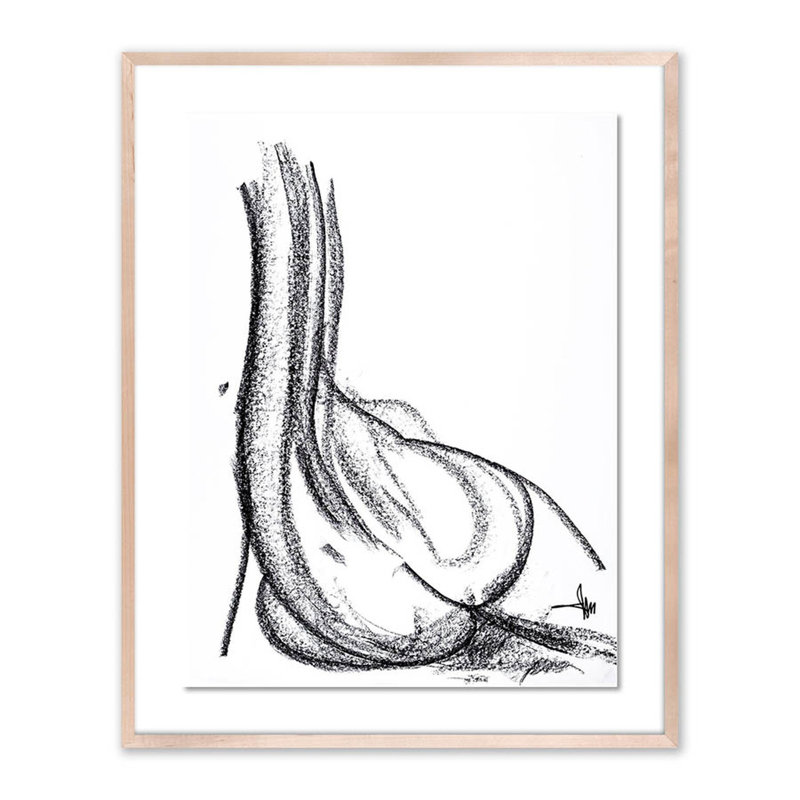 Nude 2 Print by Johan Gert Manschot, 40" H x 32" W x 2.5" D, Natural