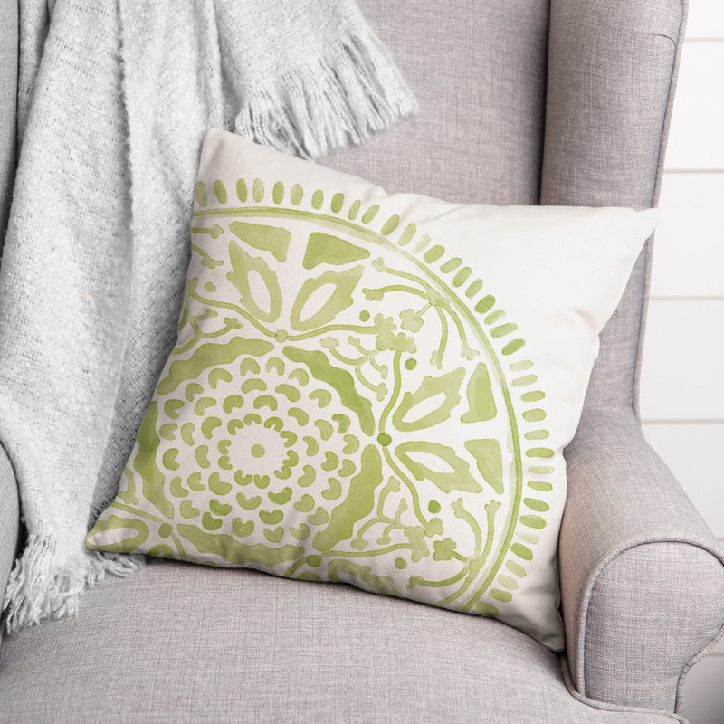 Housse et insert de coussin extérieur d'extérieur, Vert, Floral 5