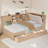 L-shaped Daybed Corner Bed Under-bed Drawers with Storage Bookcase-1024701283-1024701284