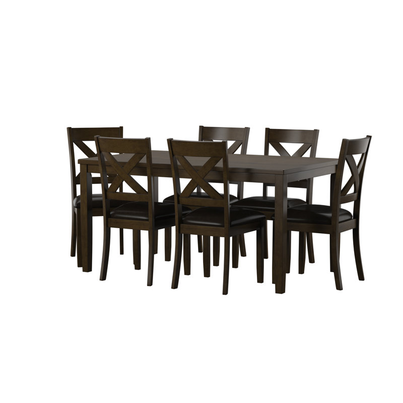 Ketron 6 - Person Dining Set, Brown/Black